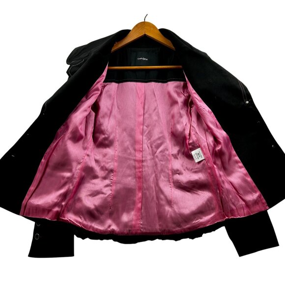 CARLO PIK Women's Black Tailored Punk Statement Jacket Milan Street Style Sz 6 - Picture 9 of 13